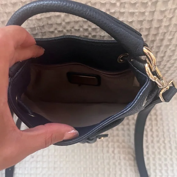 Furla Navy Crossbody Bag with Gold Accents - Picture 2 of 6